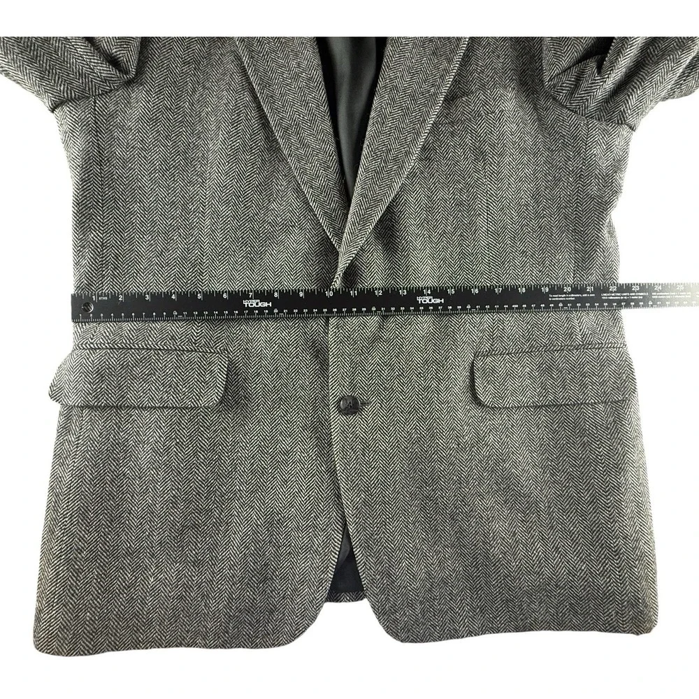 Brooks & Pike Herringbone‎ Blazer 44L Wool Nordstrom Gray USA Made